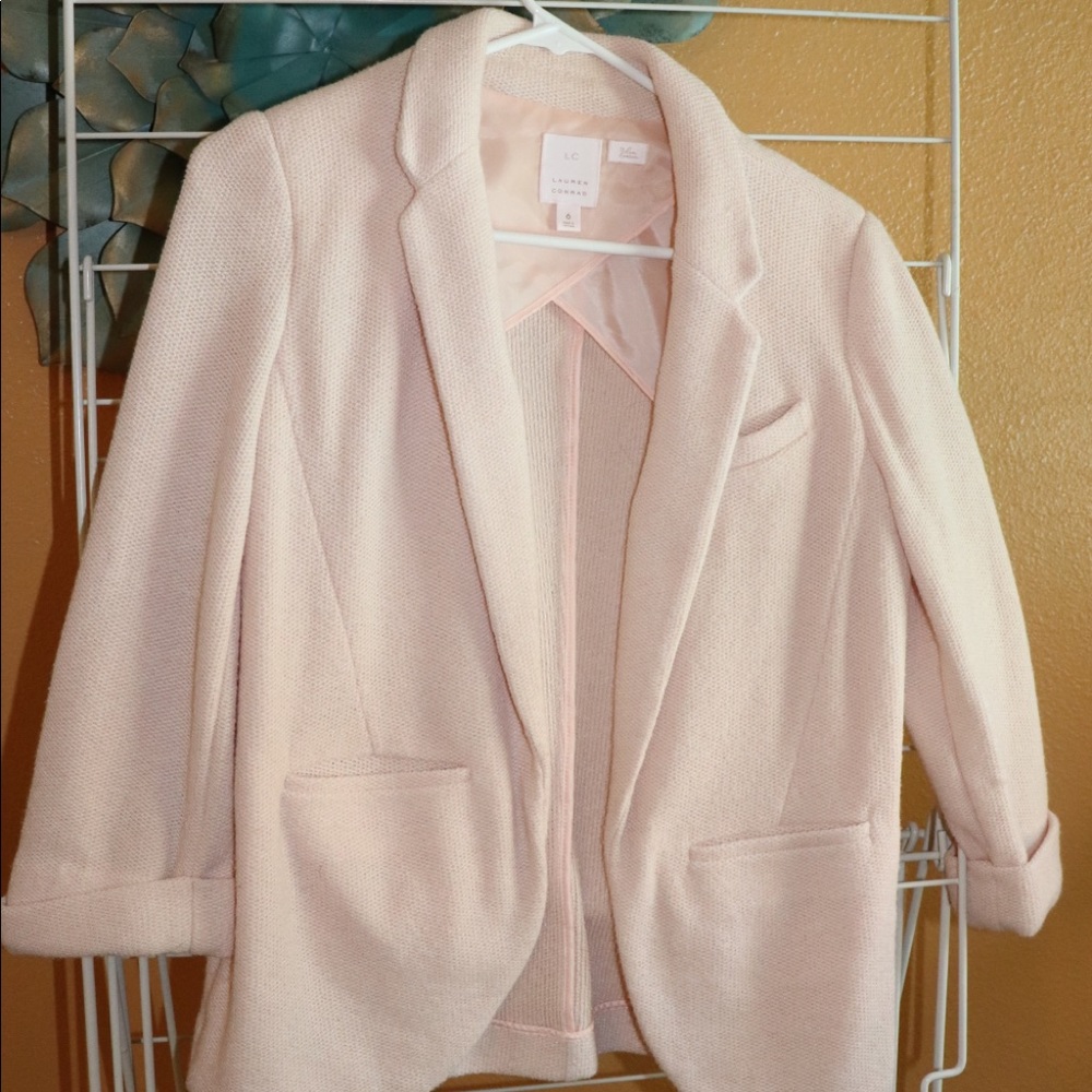 Light pink cotton light weight casual blazer
